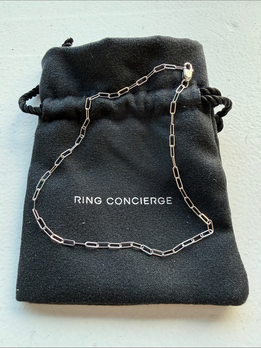 Ring Concierge Paperclip Anklet in Sterling Silver